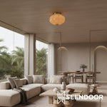 Load image into Gallery viewer, Vintage Eloise Milk Glass Flush Mount Ceiling Light - Vintage Charm Soft Glow