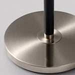 Carica l'immagine nella visualizzazione Galleria, Circular brushed chrome base detail for a Bauhaus floor lamp