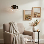 Afbeelding laden in galerijweergave, Glavira gerecyclede glazen dubbele wandlamp - binnen messing wandverlichting