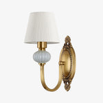 Afbeelding laden in galerijweergave, Rowanea Keramische Wandkandelaar met Stoffen Kap en Metalen Afwerking – Boerderij Moderne Ganglamp