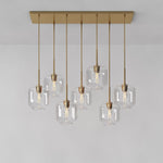 Load image into Gallery viewer, Lumivelle Sculptural 7-Light Chandelier – Adjustable Height Modern Glass Pendant