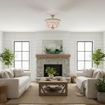 Cargar imagen en el visor de la galería, Beveline 3 luces redondo semi empotrado - Pantalla de vidrio facetado acabado metálico para pasillos y dormitorios