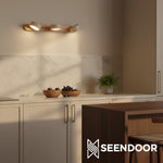 Afbeelding laden in galerijweergave, Elias Rustieke Verstelbare Travertijn Houten Wandlamp