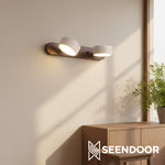 Afbeelding laden in galerijweergave, Elias Rustieke Verstelbare Travertijn Houten Wandlamp