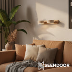 Afbeelding laden in galerijweergave, Elias Rustieke Verstelbare Travertijn Houten Wandlamp