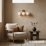 Load image into Gallery viewer, Merin Metal & Glass Sculptural Wall Sconce for Vanity & Bathroom