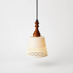Carica l'immagine nella visualizzazione Galleria, cutout ceramic shade pendant light on gray background