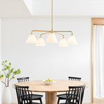 Afbeelding laden in galerijweergave, Conica sculpturale 5-licht kegel kroonluchter - moderne glazen verlichting voor thuis