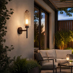 Cargar imagen en el visor de la Galería, Outdoor patio wall light showing installation scale