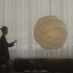 Carica l'immagine nella visualizzazione Galleria, Lampada a Sospensione a Sfera in Seta Wabi Sabi Japandi