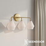 Load image into Gallery viewer, Merin Metal & Glass Sculptural Wall Sconce for Vanity & Bathroom