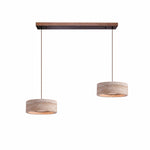 Charger l'image dans la visionneuse de la galerie, Two-light yellow travertine linear LED pendant SKU image