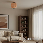 Load image into Gallery viewer, Vintage Eloise Milk Glass Flush Mount Ceiling Light - Vintage Charm Soft Glow