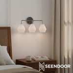 Load image into Gallery viewer, Merin Metal & Glass Sculptural Wall Sconce for Vanity & Bathroom