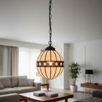 Afbeelding laden in galerijweergave, TF Fargo Tiffany-stijl Globe-hanglamp – met de hand vervaardigde kunstglazen bolverlichting voor keukeneiland