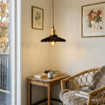 Cargar imagen en el visor de la Galería, Pleated Ceramic Pendant Light scene image