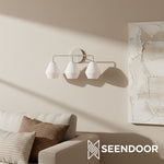 Load image into Gallery viewer, Merin Metal & Glass Sculptural Wall Sconce for Vanity & Bathroom