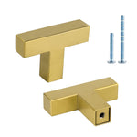 Load image into Gallery viewer, 15-Pack Modern Square Drawer Pulls – Brushed Brass Gold Handles