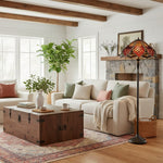 Afbeelding laden in galerijweergave, TF Orsino Decoratieve Tiffany Stijl Vloerlamp - Artistieke Glas-in-Lood Lamp voor Slaapkamer