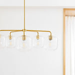 Afbeelding laden in galerijweergave, Lumivelle 5-Lichts Kiezelkroonluchter - Moderne Glazen Hanglamp