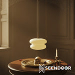 Afbeelding laden in galerijweergave, Opal geribbelde heldere glazen moderne hanglamp voor keuken en hal