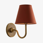 Afbeelding laden in galerijweergave, Luvora vintage geplooide kap wandlamp - moderne messing linnen wandverlichting