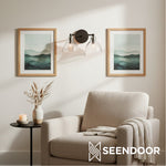 Afbeelding laden in galerijweergave, Glavira gerecyclede glazen dubbele wandlamp - binnen messing wandverlichting