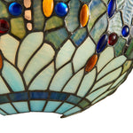 Afbeelding laden in galerijweergave, TF Dragonfly patroon wandlamp – Klassiek handgesneden glas-in-lood voor gangen en slaapkamers