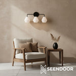 Load image into Gallery viewer, Merin Metal & Glass Sculptural Wall Sconce for Vanity & Bathroom