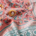 Załaduj obraz do przeglądarki galerii, Close detail of pink garden floral border and fabric texture