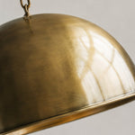 Load image into Gallery viewer, Close detail of the brushed antique brass dome surface
