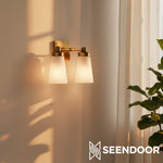 Load image into Gallery viewer, Derlina Classic Multi-head Glass Shade Wall Lamp for Bathroom & Bedroom