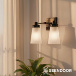 Load image into Gallery viewer, Derlina Classic Multi-head Glass Shade Wall Lamp for Bathroom & Bedroom