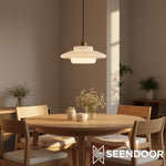 Cargar imagen en el visor de la Galería, Lámpara colgante de vidrio opalino Daphne – Lámpara colgante moderna y minimalista para cocina y comedor