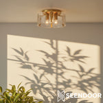 Afbeelding laden in galerijweergave, Lucien Moderne Golfglas Trommel Plafondlamp