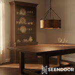 Afbeelding laden in galerijweergave, Rustieke bronzen industriële trommelkap hanglamp