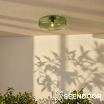 Afbeelding laden in galerijweergave, Cocytus Mid-Century Moderne Drum Watergolf Glas Plafondlamp