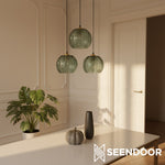 Load image into Gallery viewer, Aria Modern Ribbed Glass Ball Pendant Light