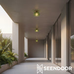 Load image into Gallery viewer, Ixionis Stained Engraved Pattern Glass Flush Mount Ceiling Light