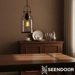 Load image into Gallery viewer, Morris Retro Industrial Metal Glass Pendant Light