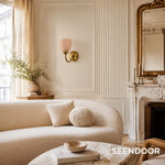Load image into Gallery viewer, Mild Velin Wall Lamp – Brass and Frosted Glass Wall Sconce for Bedroom and Living Room