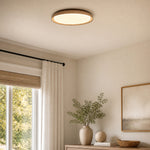 Load image into Gallery viewer, Torvella Round Ceiling Light Sculptural Disc Flush Mount - Modern Natural Bedroom Lighting