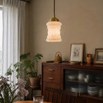 Cargar imagen en el visor de la Galería, Warm glowing milk glass pendant in dining room