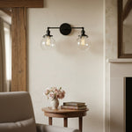 Afbeelding laden in galerijweergave, Lumio Globe glazen globe kaptafelverlichting - moderne tweelichts badkamerwandlamp