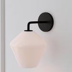 Load image into Gallery viewer, Merin Sculptural Milk Glass Geometric Wall Lamp