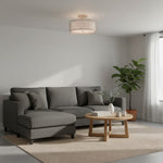 Charger l'image dans la visionneuse de la galerie, Plafonnier encastré Liorin 3 lumières maillage géométrique - Lampe en tissu métallique pour salon ou couloir