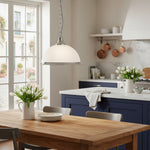 Charger l’image dans la visionneuse de la galerie, Suspension en verre côtelé TF Vintora – Finition métallique élégante pour cuisines, salles à manger et couloirs