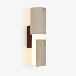Załaduj obraz do przeglądarki galerii, Short yellow travertine acrylic wall lamp 30 cm product view