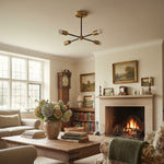 Load image into Gallery viewer, Mobilux Line Mid Century Gold Sputnik Chandelier - Geometric Brass Fixture