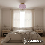 Load image into Gallery viewer, Vintage Eloise Milk Glass Flush Mount Ceiling Light - Vintage Charm Soft Glow